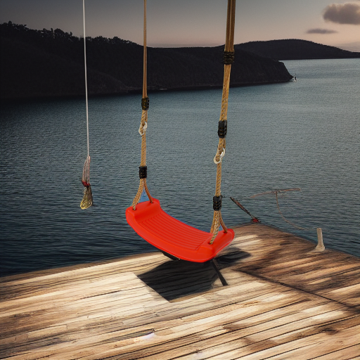 Качели подвесные Лодочка красные