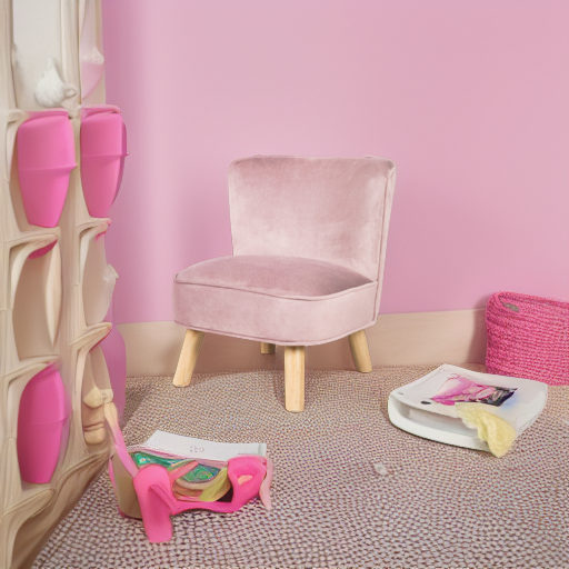 Детское велюровое кресло Lil Sofa розовое Roba