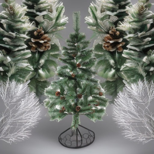 Ель искусственная Velvet Pinewood 120 см, с инеем и шишками