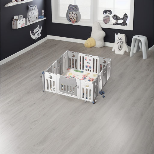 Детский манеж-ограждение Сова серый/белый