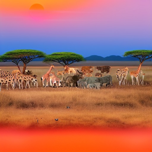 Набор фигурок Животные Африки с детенышами, 12 фигурок Miniland