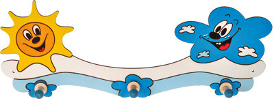 Вешалка настенная ОБЛАЧКО И СОЛНЫШКО, 3 крючка Pomy Toys