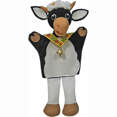 Кукла на руку КОРОВА С БУБЕНЧИКОМ Moravska Ustrenda Brno