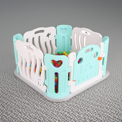 Детский манеж-ограждение Морской белый-салатовый Pituso