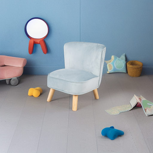 Детское велюровое кресло Lil Sofa голубое Roba