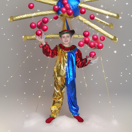 Карнавальный костюм Клоун блестящий, рост 120-130 Snowmen