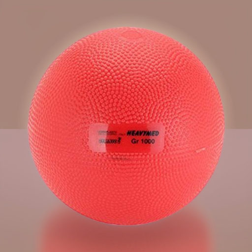 Мяч для фитнеса утяжеленный HEAVYMED 12 см 1 кг красный Ledraplastic