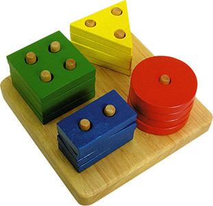 Пирамидка-сортер ЦВЕТА И ФОРМЫ Woody