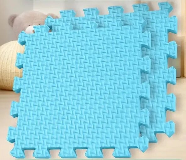 Мягкий пол универсальный Плетенка 33х33 см голубой  Eco-cover