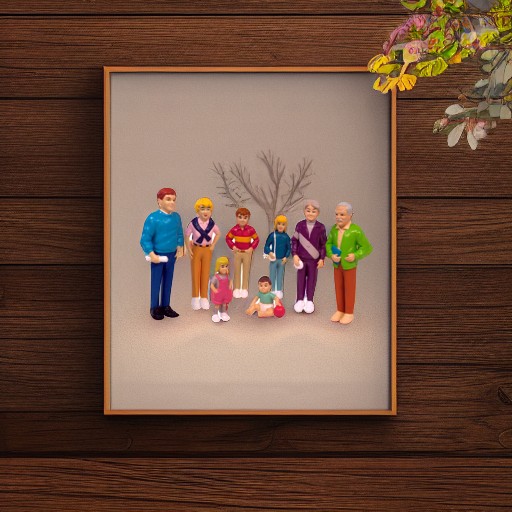 Набор фигурок Семья европейцев 3 поколения, 8 фигурок Miniland