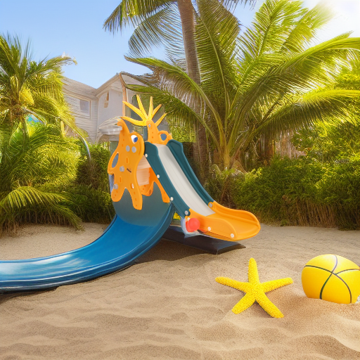 Горка Морская звезда с баскетбольным кольцом желтая