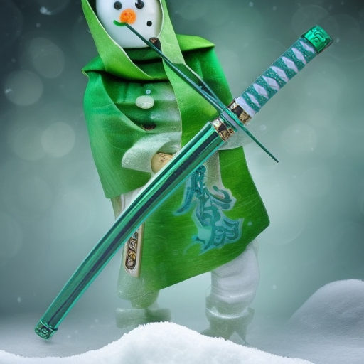 Меч самурая зеленый, 60 см Snowmen