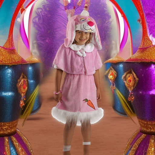 Зайка розовая плюшевая, рост 122-128 КарнавалиЯ