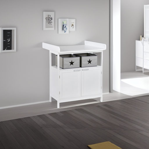 Пеленальный комод с шкафчиком Hamburg белый Roba