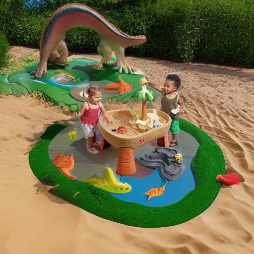 Столик для игр с песком и водой Дино