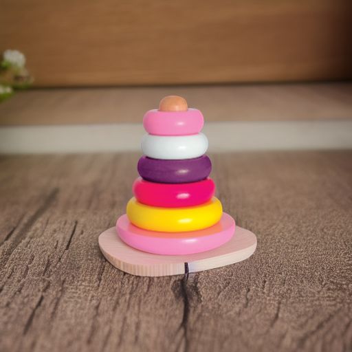 Пирамидка-неваляшка деревянная розовая Woody