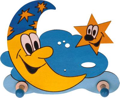 Вешалка настенная МЕСЯЦ, 2 крючка Pomy Toys