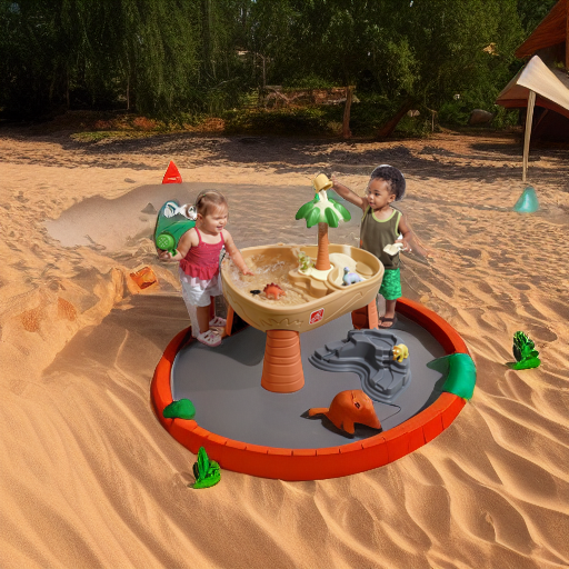 Столик для игр с песком и водой Дино