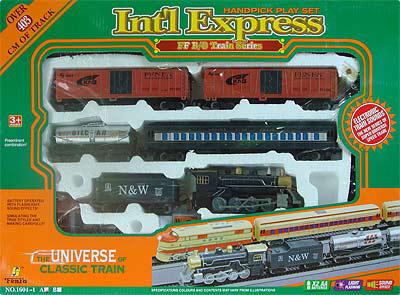 Железная дорога с паровозом с контейнерам FenFa