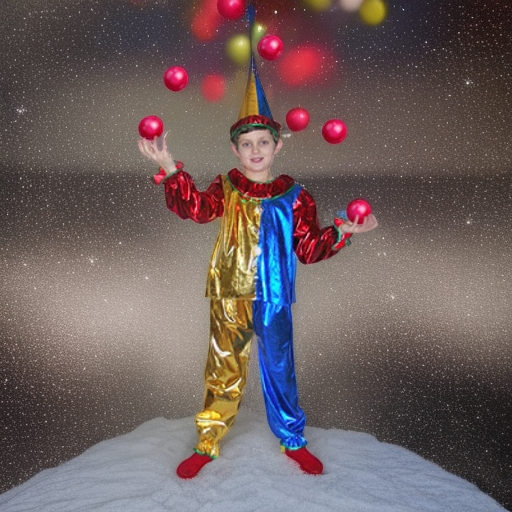 Карнавальный костюм Клоун блестящий, рост 120-130 Snowmen