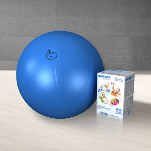 Мяч гимнастический медицинский ФИТБОЛ СТАНДАРТ 65 см, голубой Альпина Пласт