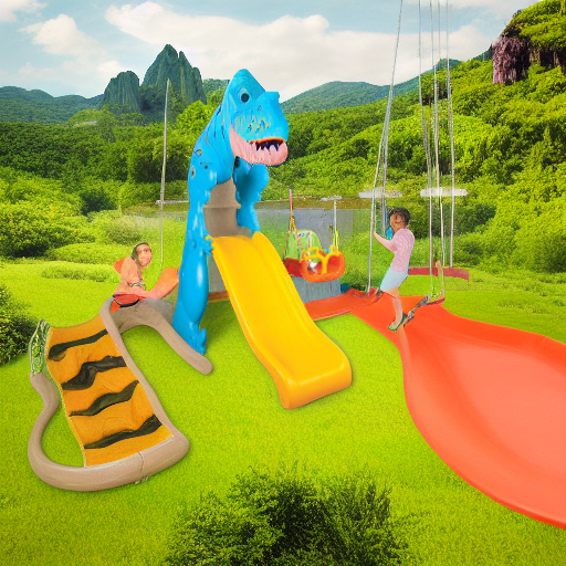 Детский игровой комплекс горка-качели ДИНО Pilsan