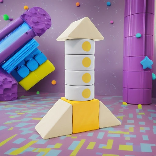 Мягкие игровые блоки Ракета Pastel Romana