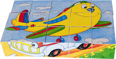 Кубики с картинками ВЕСЕЛЫЕ АВТОМАШИНЫ Woody