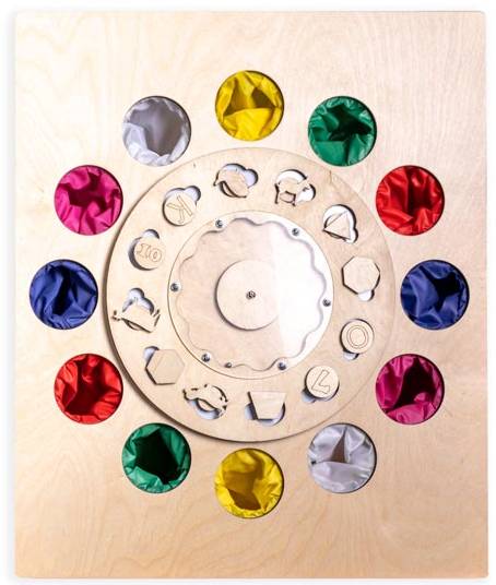 Тактильно-развивающая панель Яркие мешочки ЛЭМ