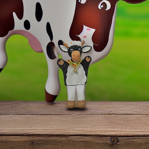 Кукла на руку КОРОВА С БУБЕНЧИКОМ Moravska Ustrenda Brno