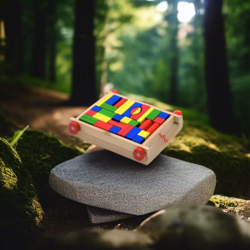 Кубики деревянные на тележке Woody