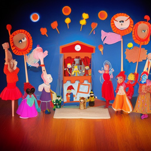 Детский игровой театр с 6 перчаточными куклами Roba