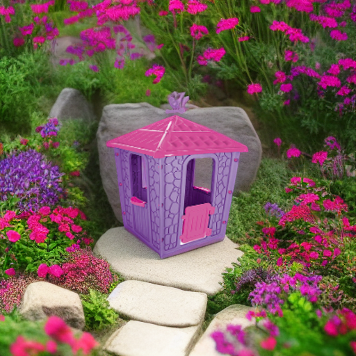 Игровой домик STONE HOUSE Pilsan розово-фиолетовый