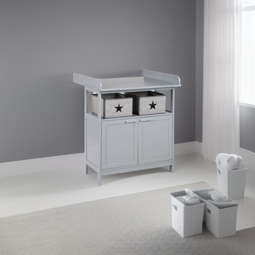 Пеленальный комод с шкафчиком Hamburg серый Roba