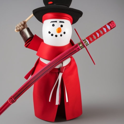 Меч самурая красный, 60 см Snowmen