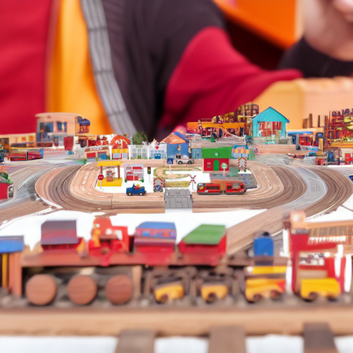 Деревянная железная дорога ГОРОД, 42 элемента Woody