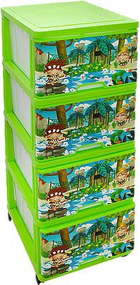 Комод с рисунком ДЖУНГЛИ зеленый Dunya