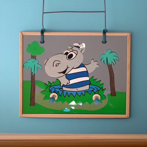 Вешалка настенная БЕГЕМОТИК В ОЗЕРЕ, 2 крючка Pomy Toys