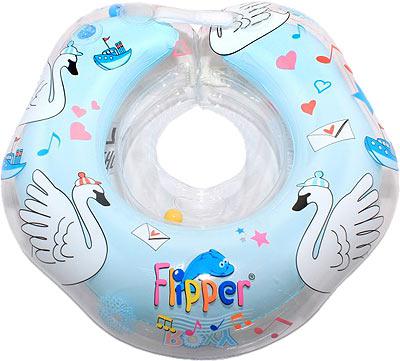 Надувной круг на шею FLIPPER с музыкой, голубой Roxy-Kids