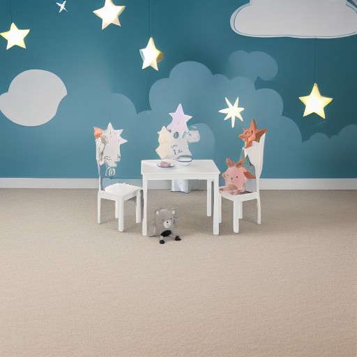 Комплект детской мебели Little Stars белый (стол и 2 стульчика) Roba