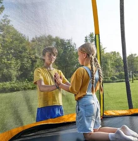 Батут с защитной сеткой PREMIUM STRONG 8 2,4 м зеленый Perfetto Sport