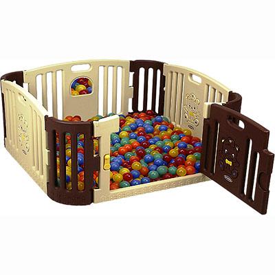 Игровой манеж бежевый-коричневый Edu-Play