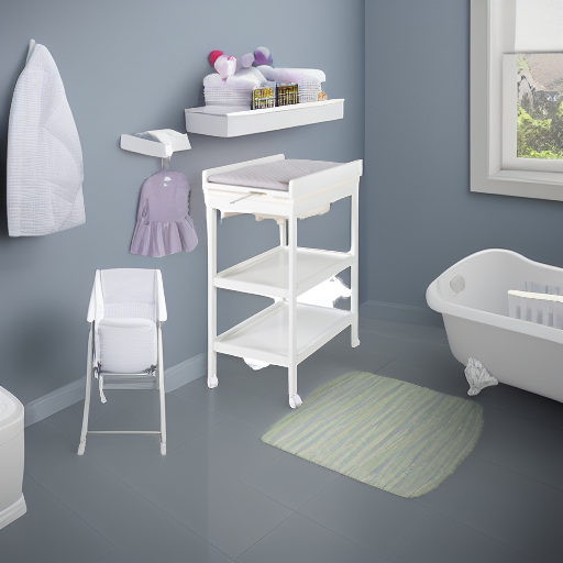 Стол для пеленания Baby Pool с ванночкой и матрасиком белый Roba