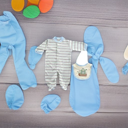 Комбинезон и нагрудник ОРГАНИК голубой, 6-9 месяцев Hudson Baby