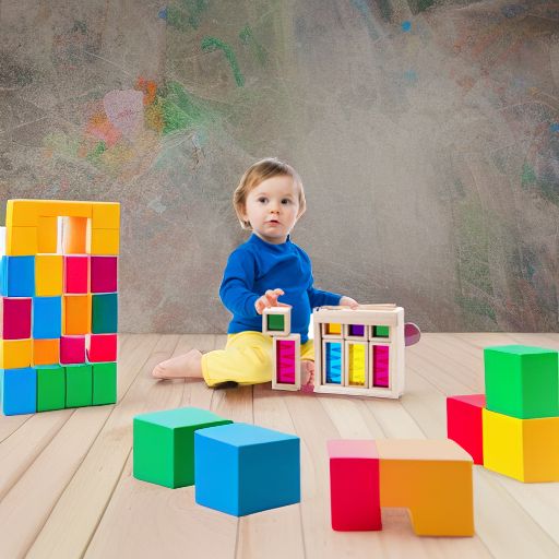 Деревянные радужные блоки Дождь