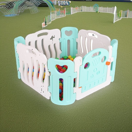 Детский манеж-ограждение Морской белый-салатовый Pituso