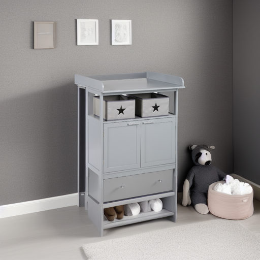 Пеленальный комод с шкафчиком Hamburg серый Roba