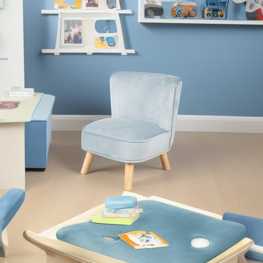 Детское велюровое кресло Lil Sofa голубое Roba