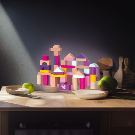 Кубики деревянные розовые, 50 шт. Woody