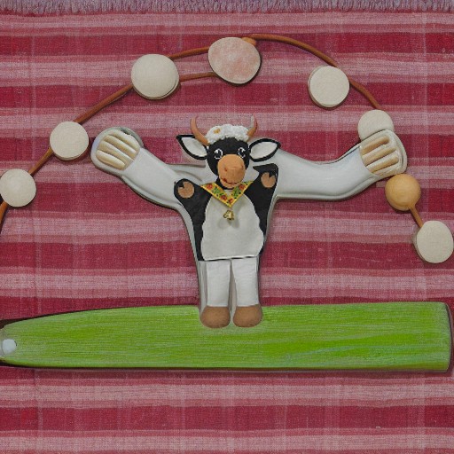 Кукла на руку КОРОВА С БУБЕНЧИКОМ Moravska Ustrenda Brno